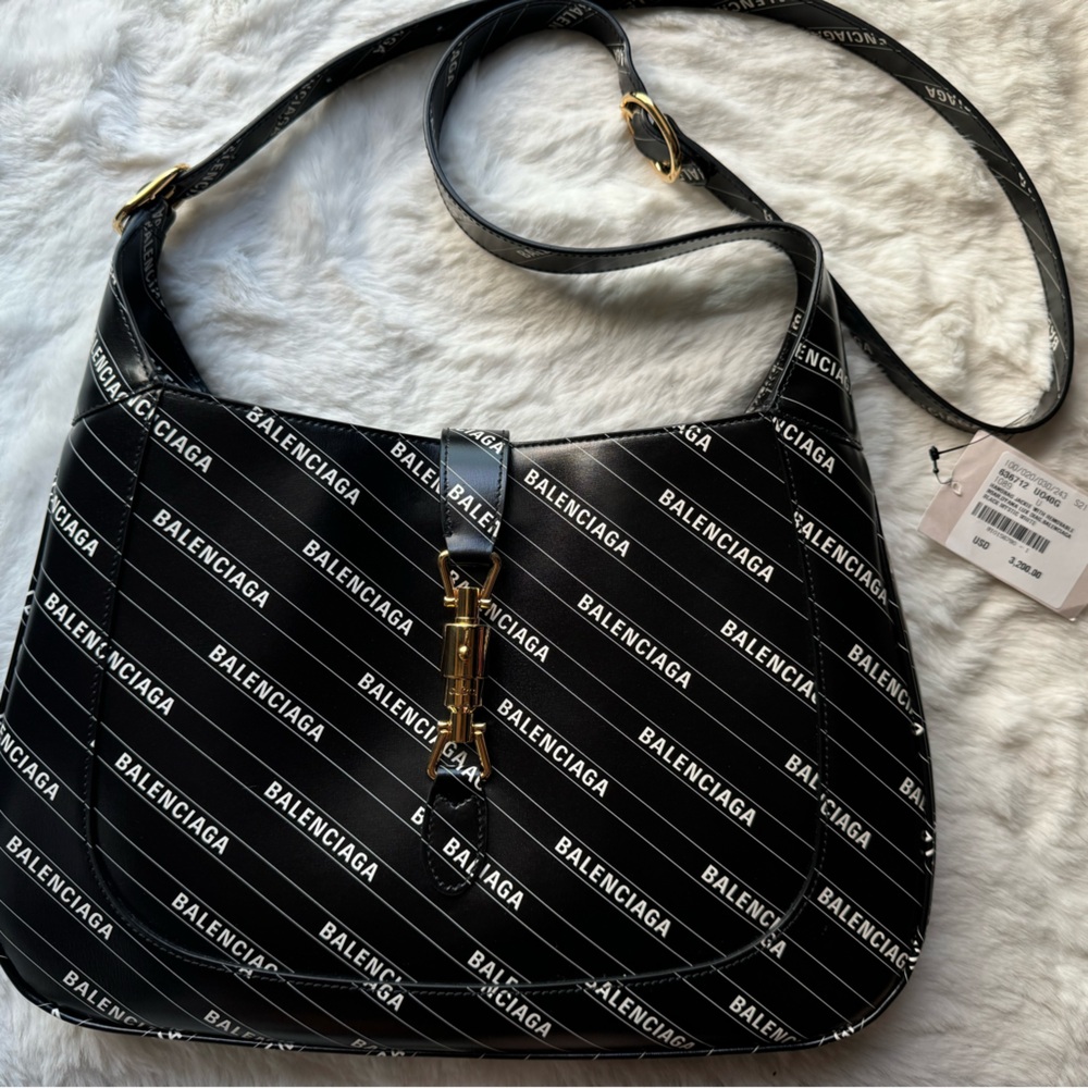 Gucci Balenciaga Hacker Collection Jackie Bag (new with tag) in black/white/gold